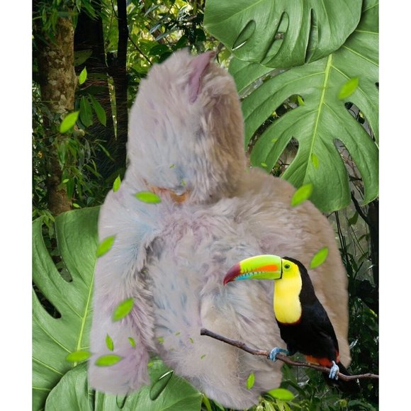 GOFFA Easter Chirping White Baby Bird with Purple Trim & Yellow Paid Bow 6" Toy - Picture 4 of 15